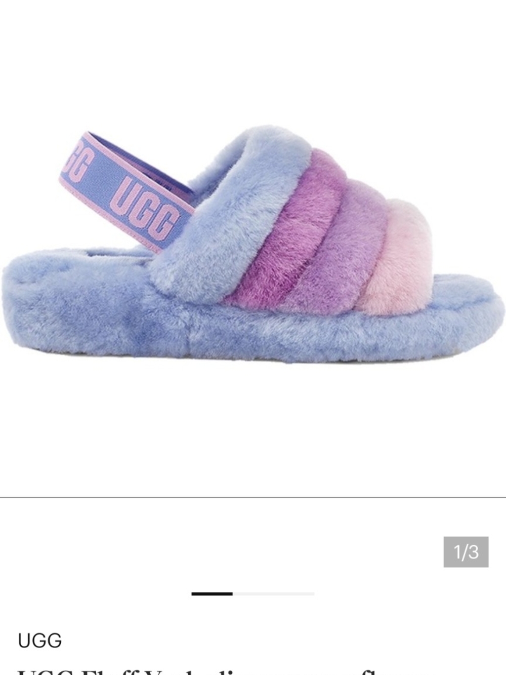 UGG Fluff Yeah Multi-Color Slingback Slide - Purple, Pink